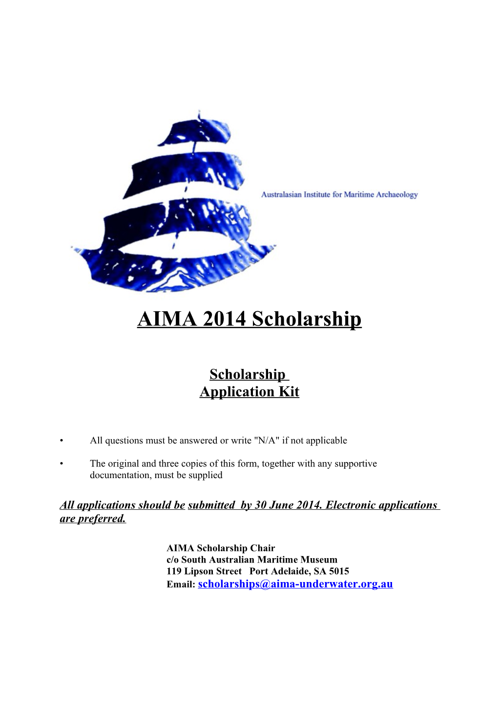 AIMA 2014 Scholarship