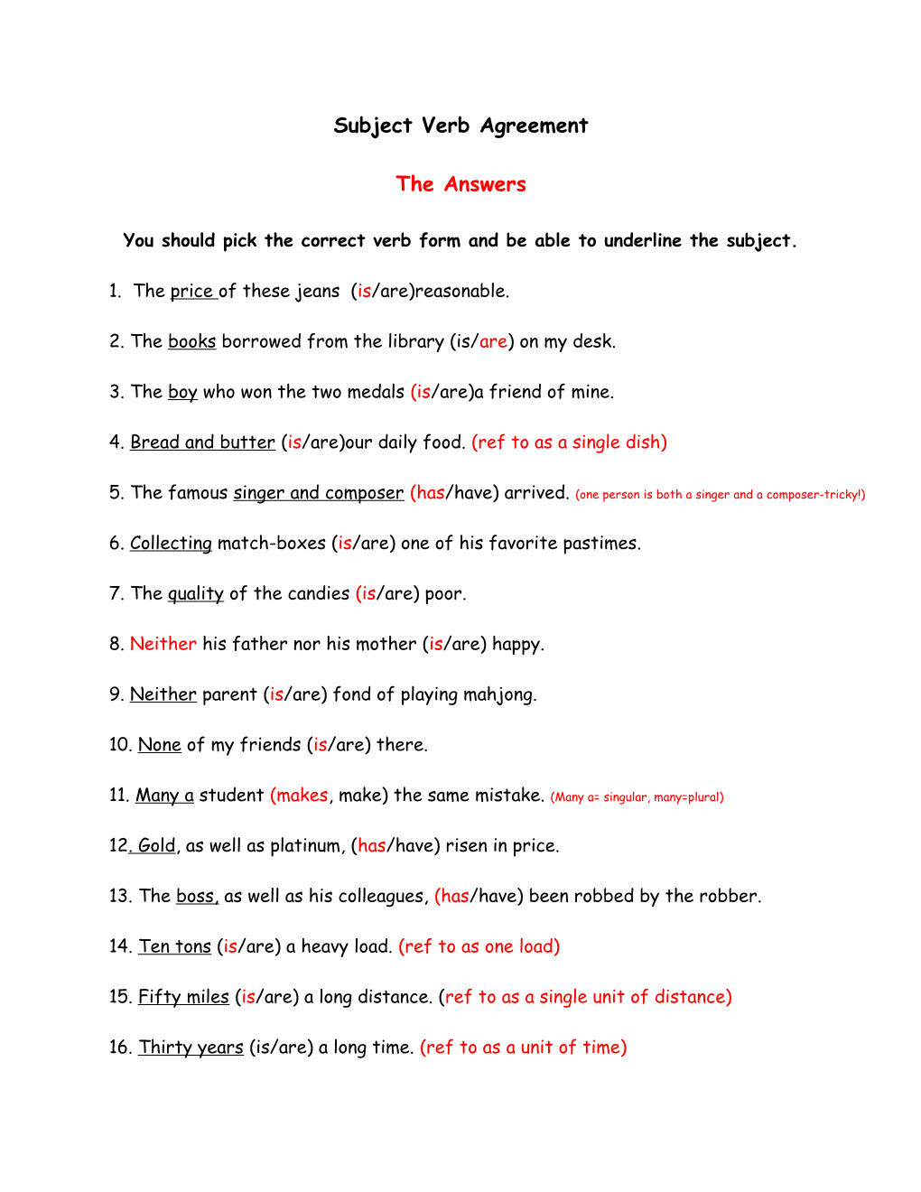 Subject Verb Agreement s2