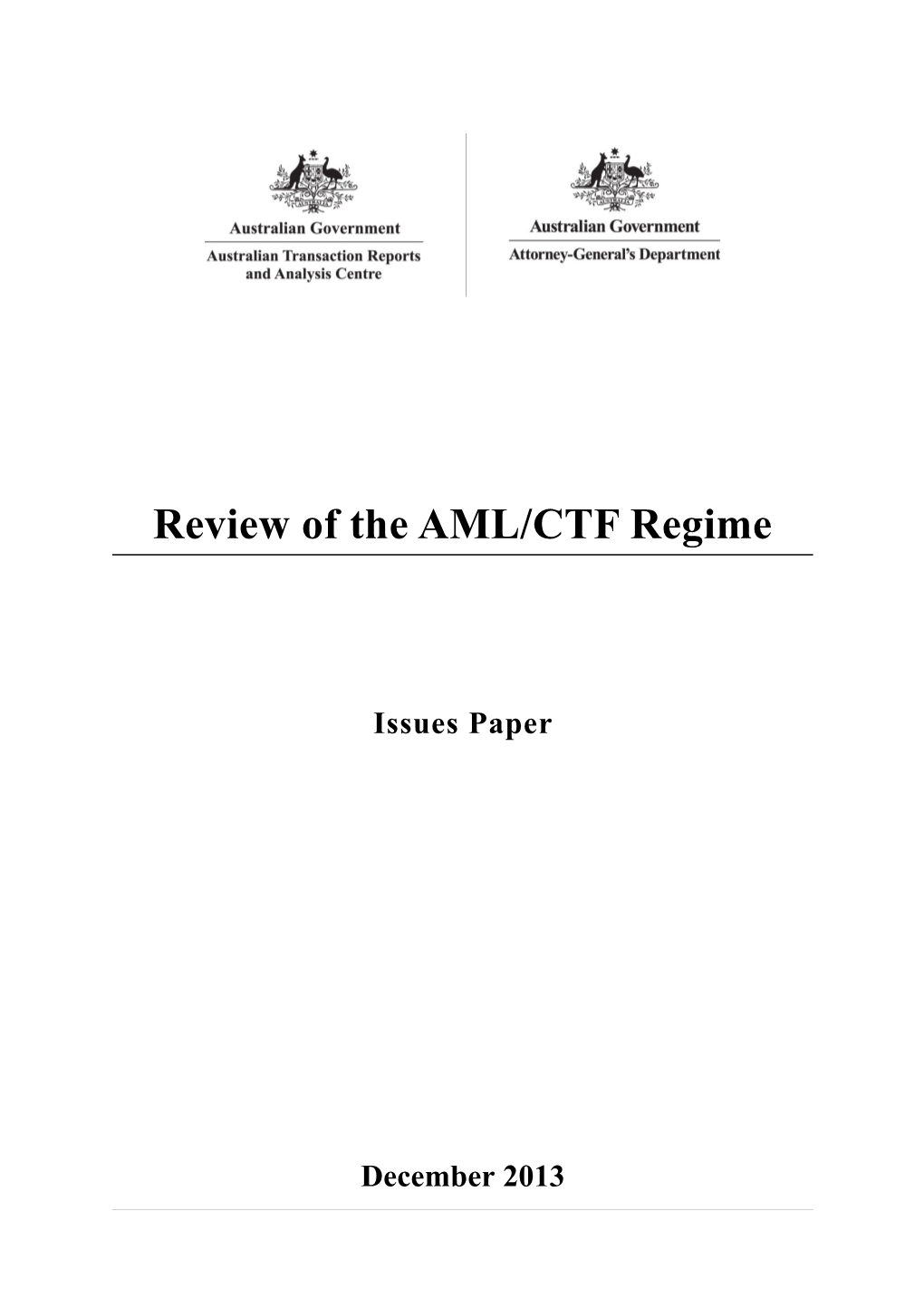 Review of the AML/CTF Regime Issues Paper