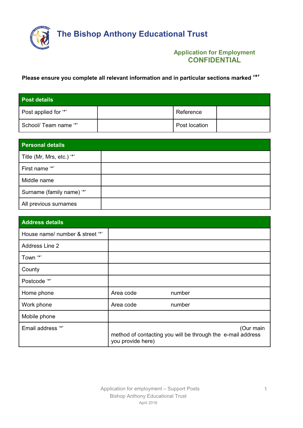 Application for Employment s84