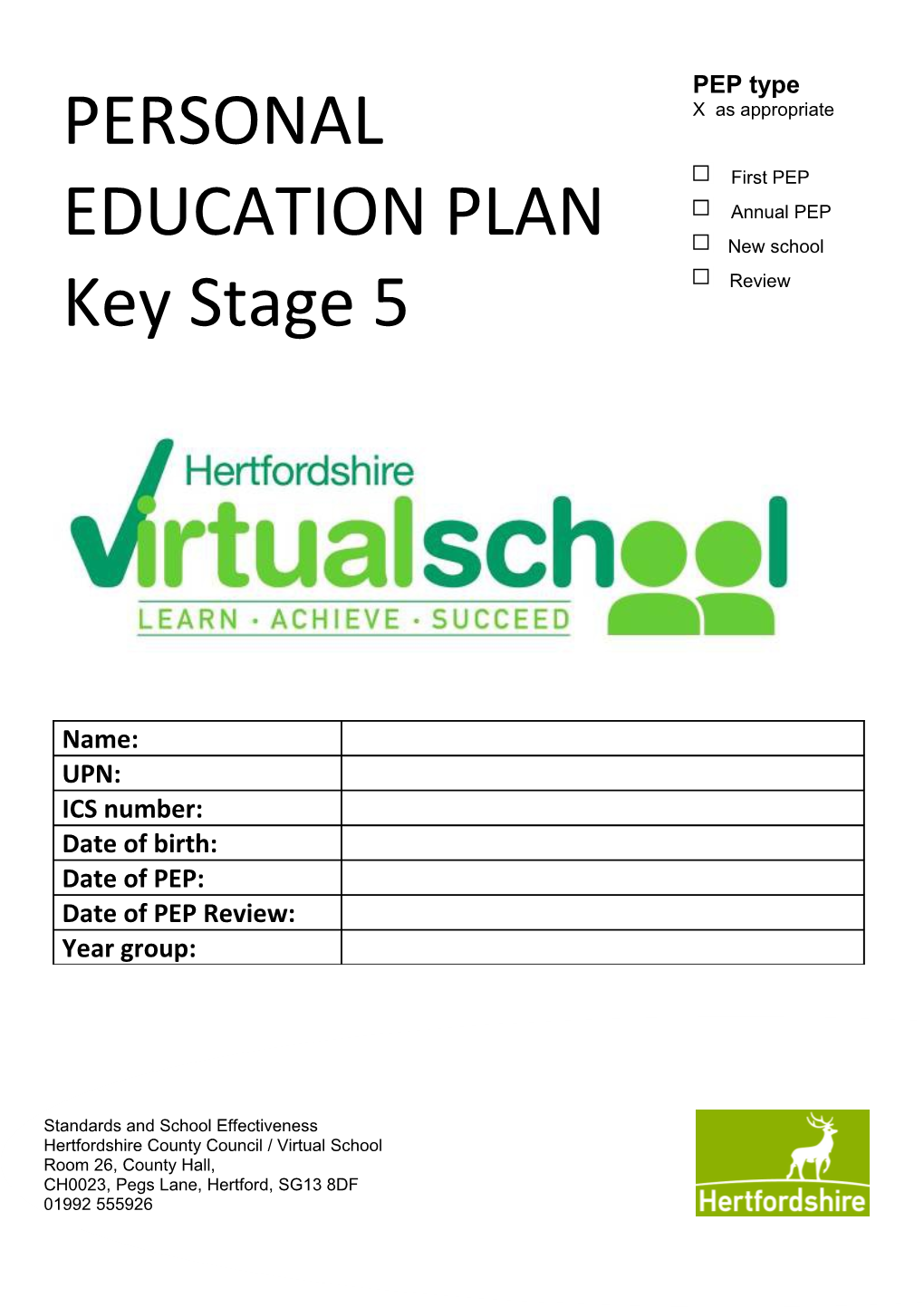 Personal Education Plan