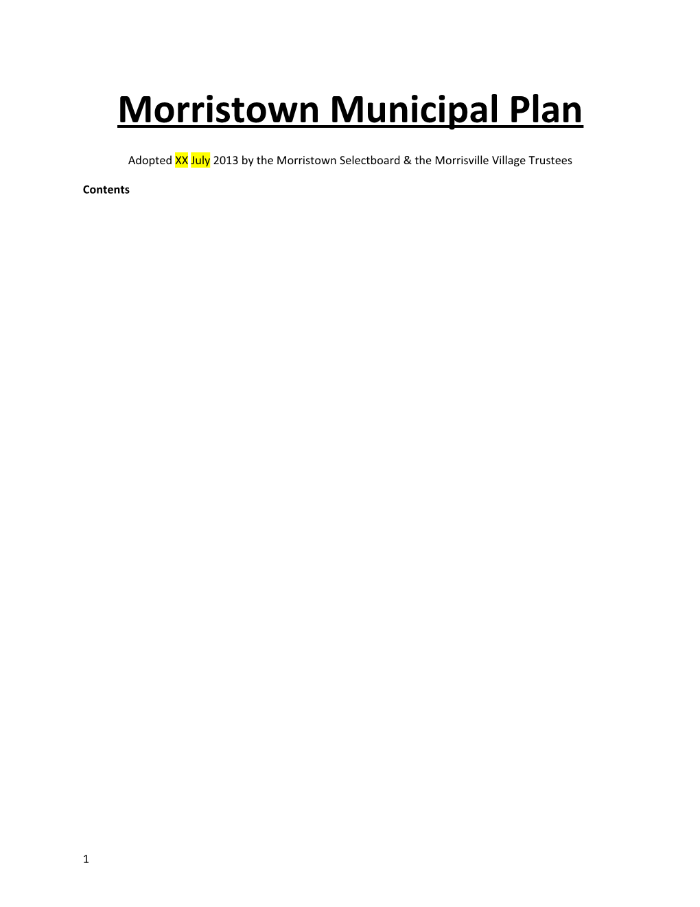 Morristown Municipal Plan