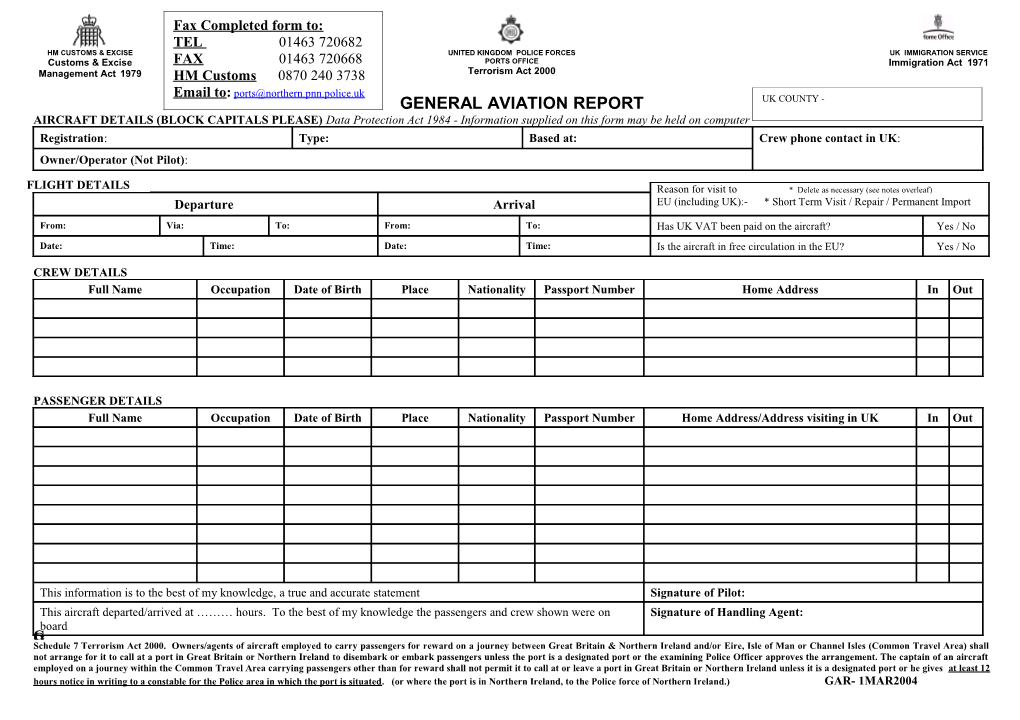 General Aviation Report