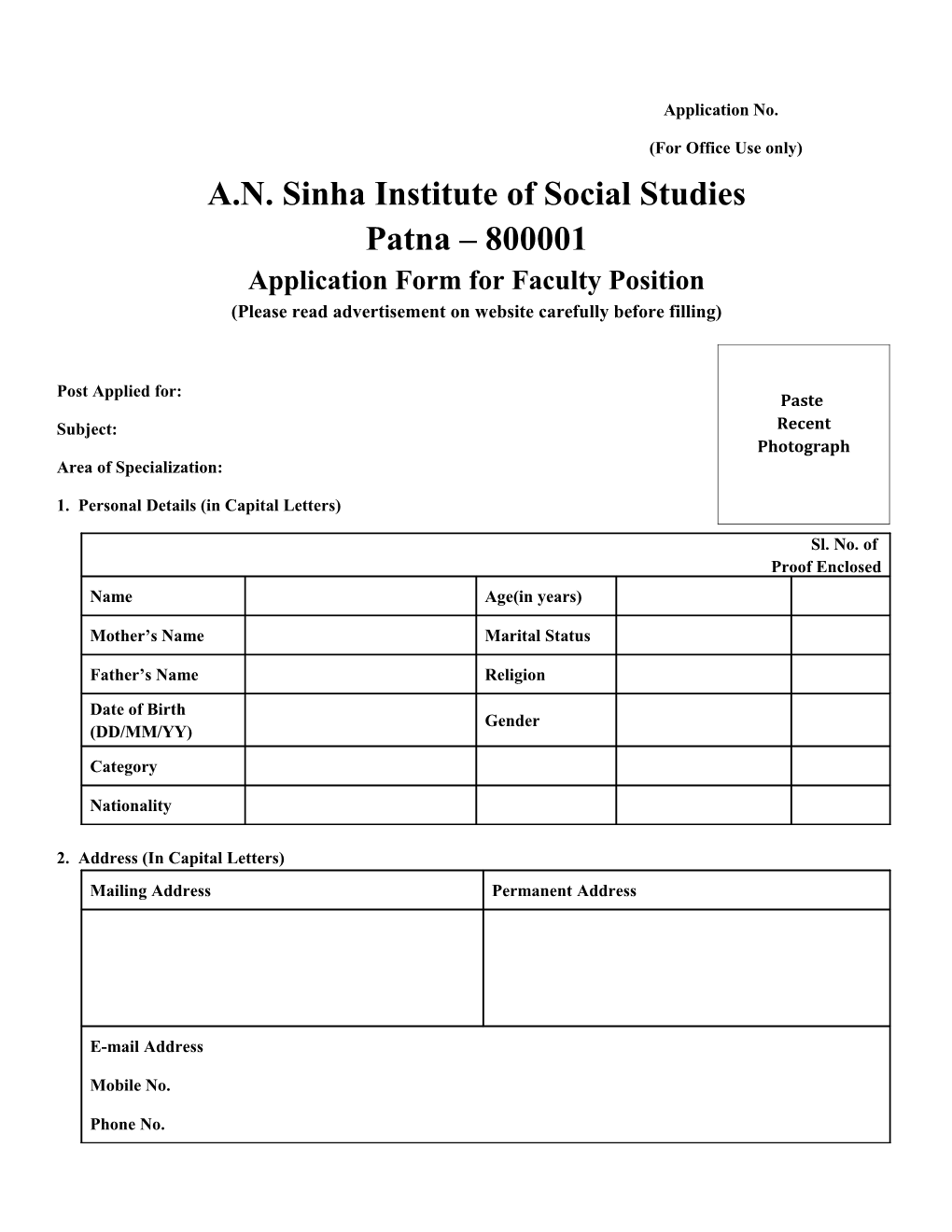 A.N. Sinha Institute of Social Studies