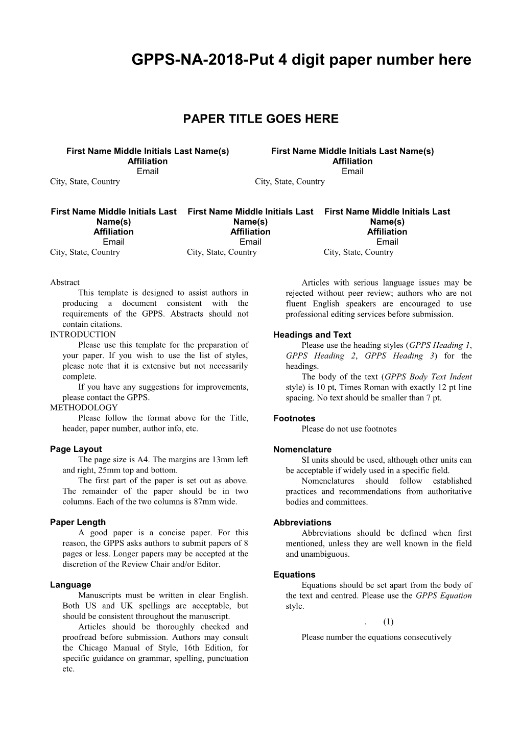 GPPS-NA-2018-Put 4 Digit Paper Number Here