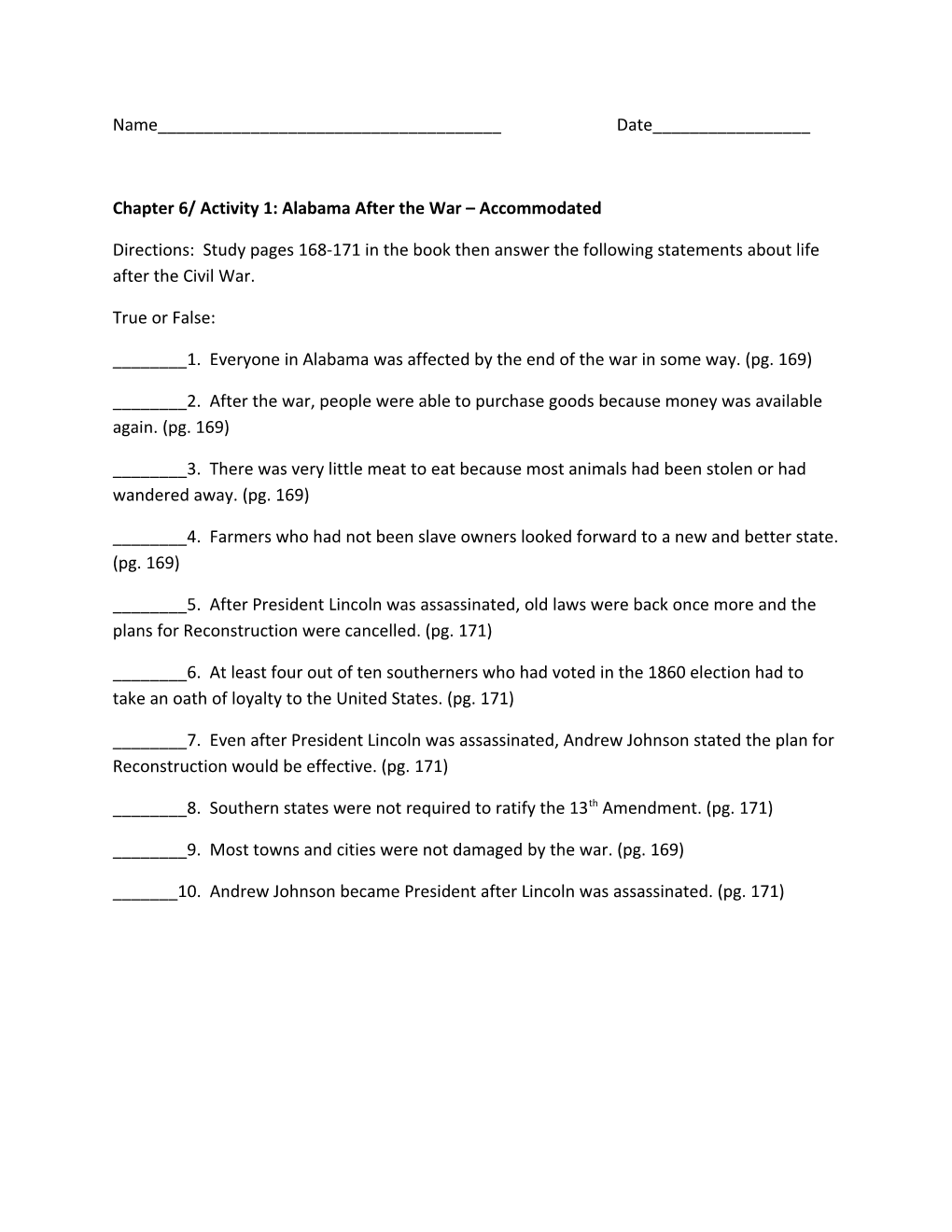 Chapter 6/ Activity 1: Alabama After the War Accommodated