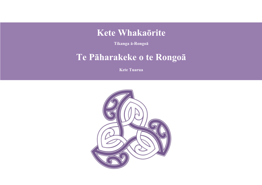 In 2006, the Ministry of Health Released Taonga Tuku Iho Treasures of Our Heritage: Rongoā