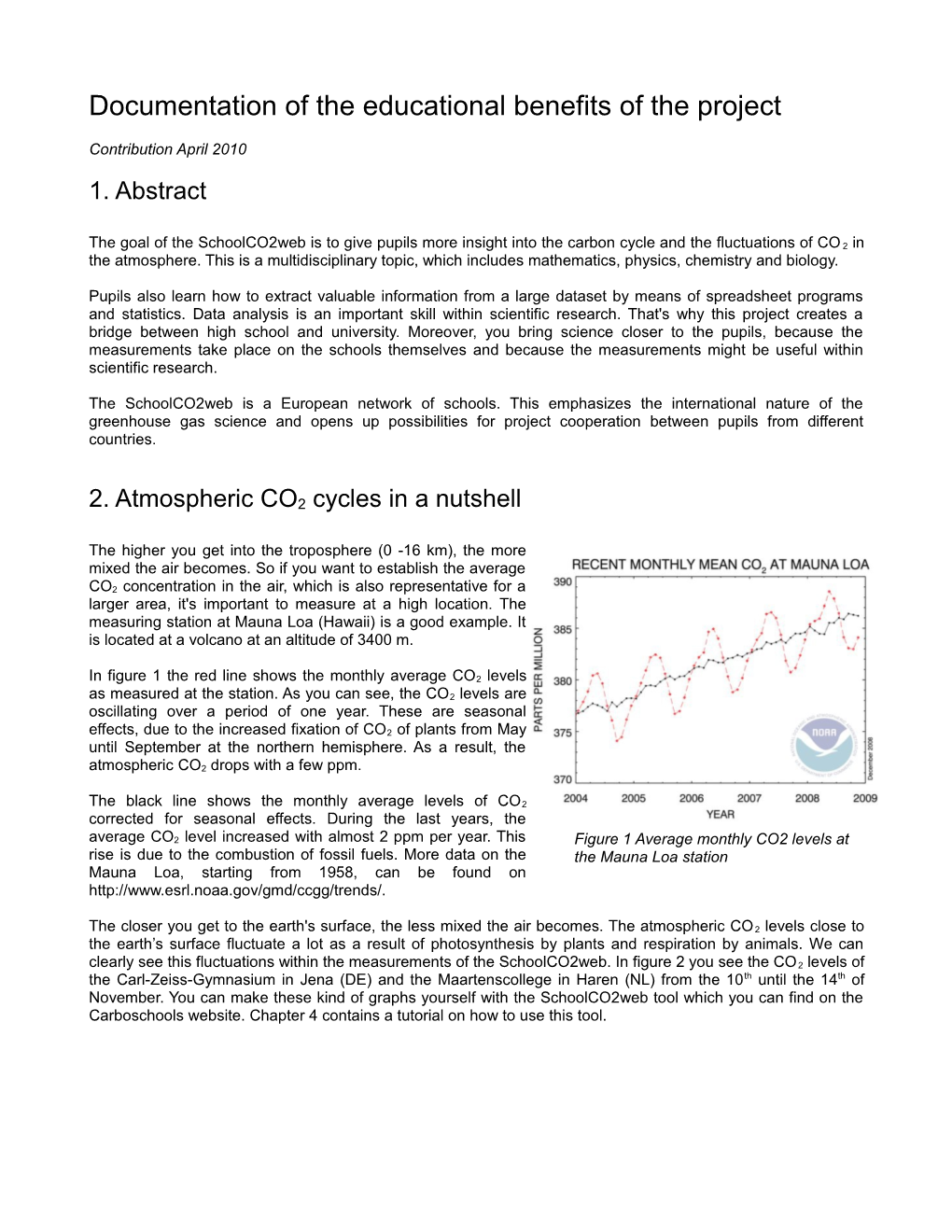 Documentation of the Educational Benefits of the Project