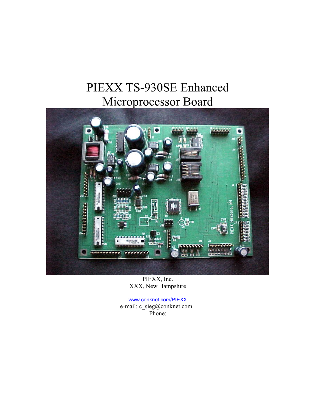 PIEXX TS-930 Microprocessor Board