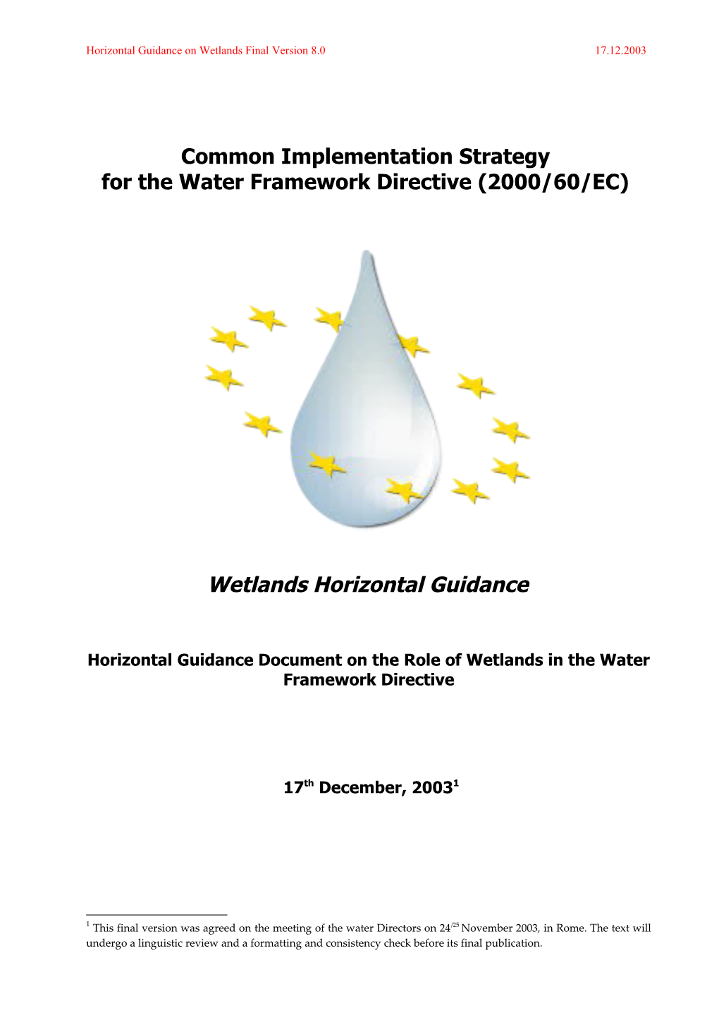 Horizontal Guidance on Wetlands