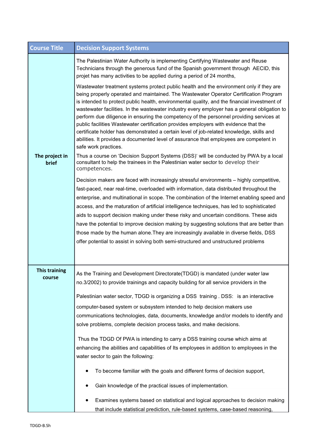 Decision Support Systems