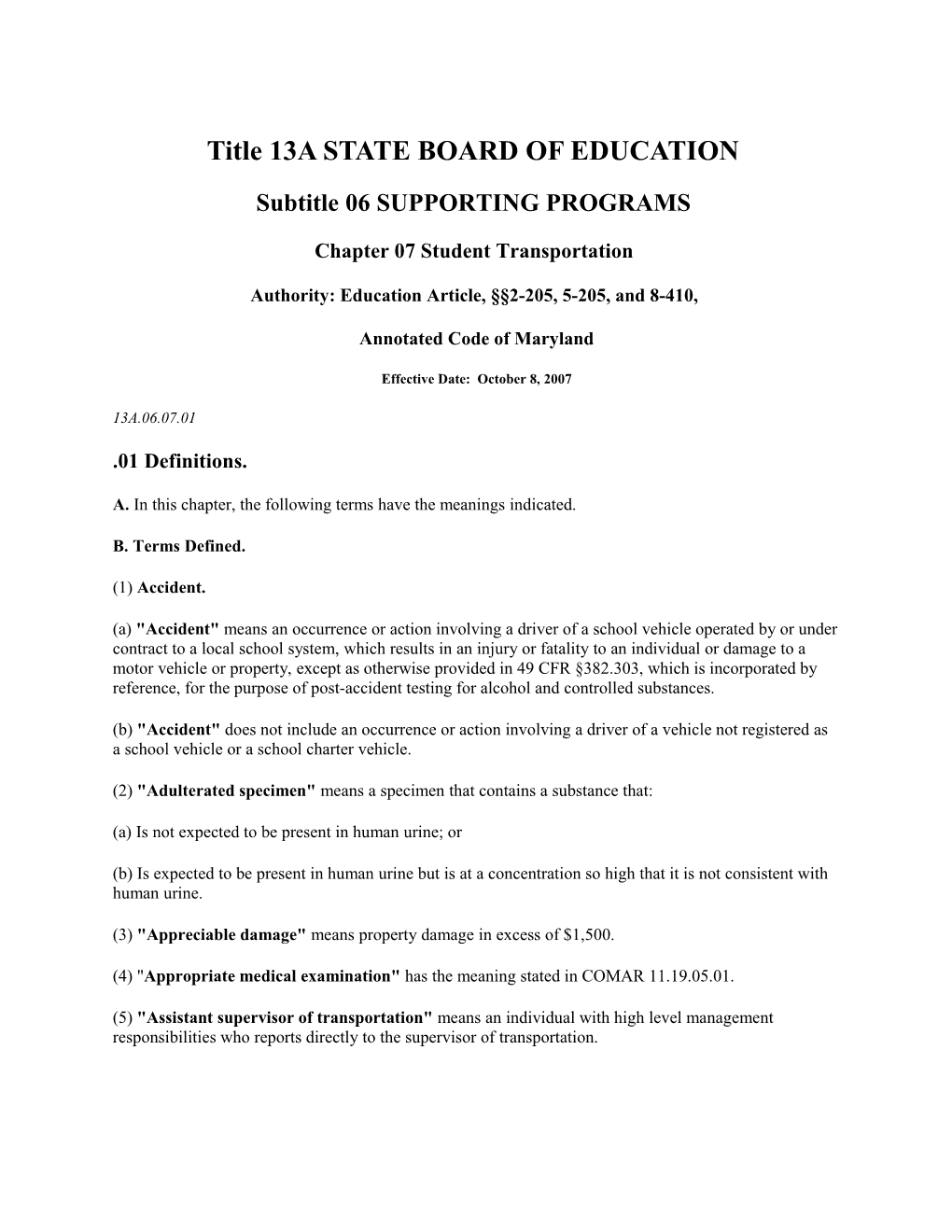 Title 13A STATE BOARD of EDUCATION