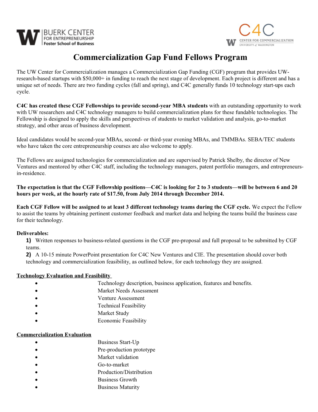 CGF Fellows Program Description FALL2014