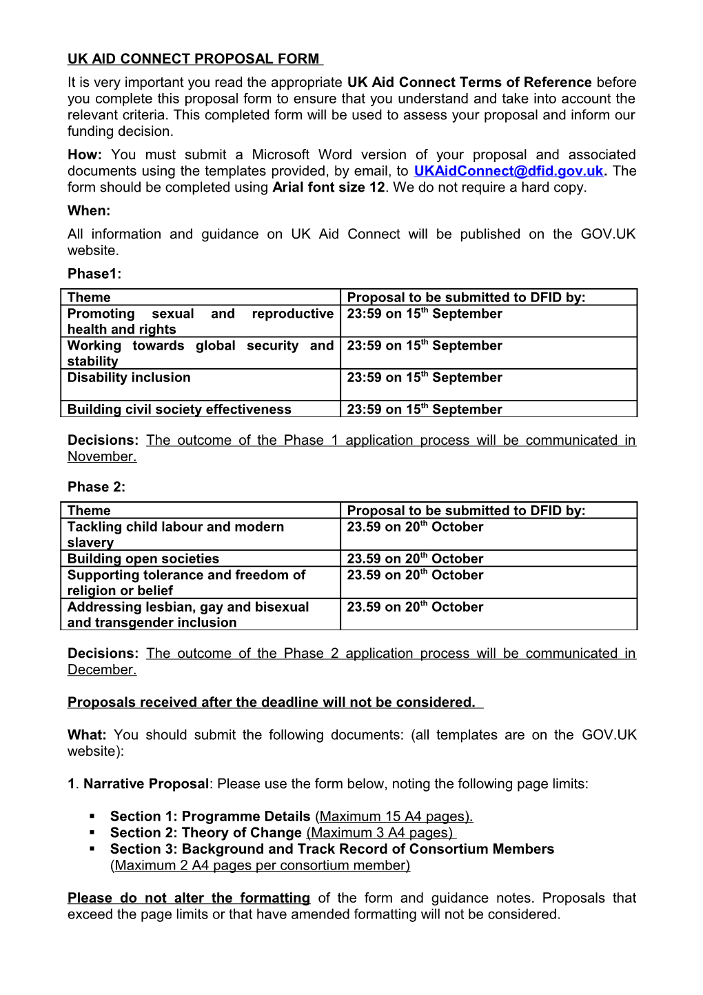 Uk Aid Connectproposal Form