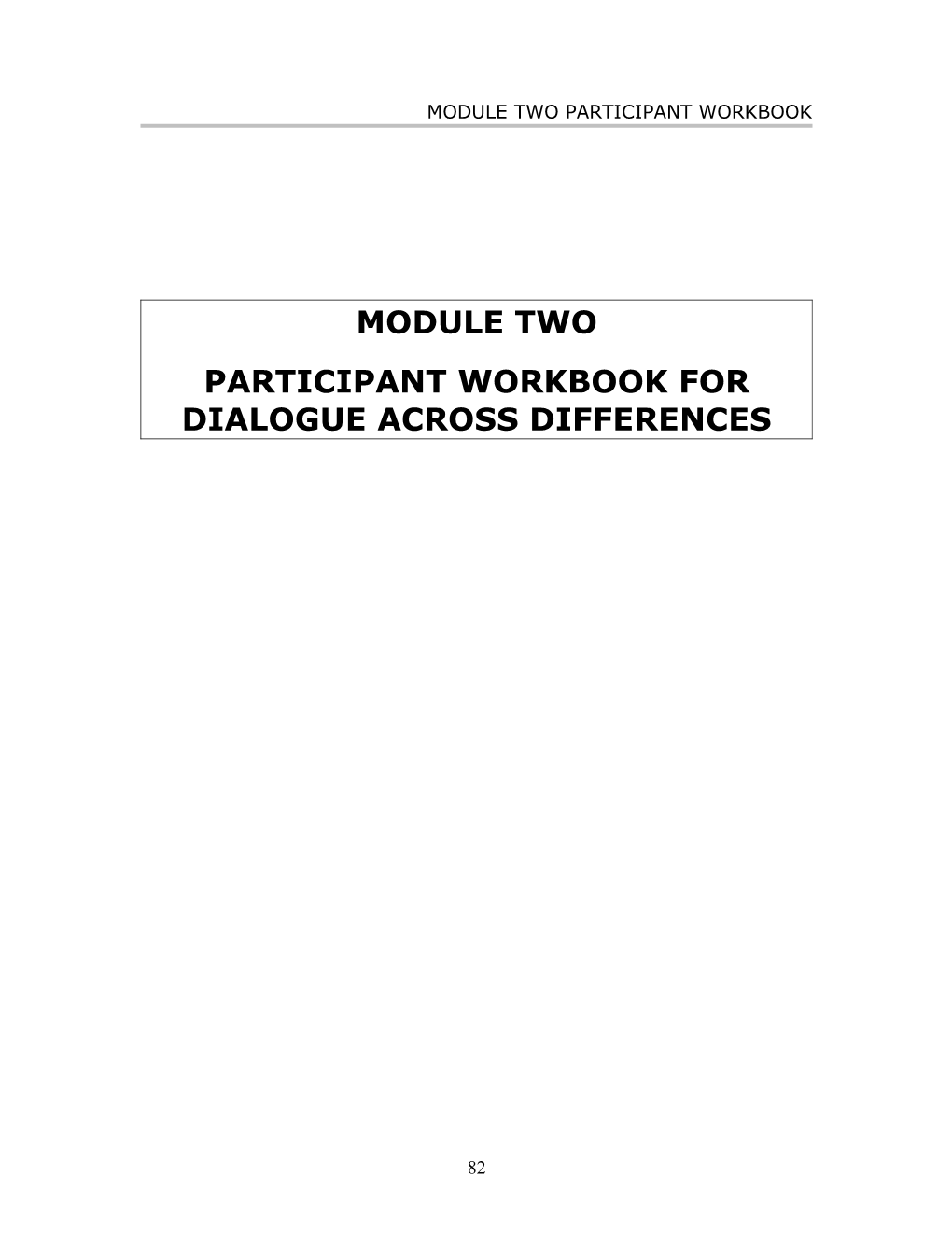 Participant Workbook for Dialogue Across Differences