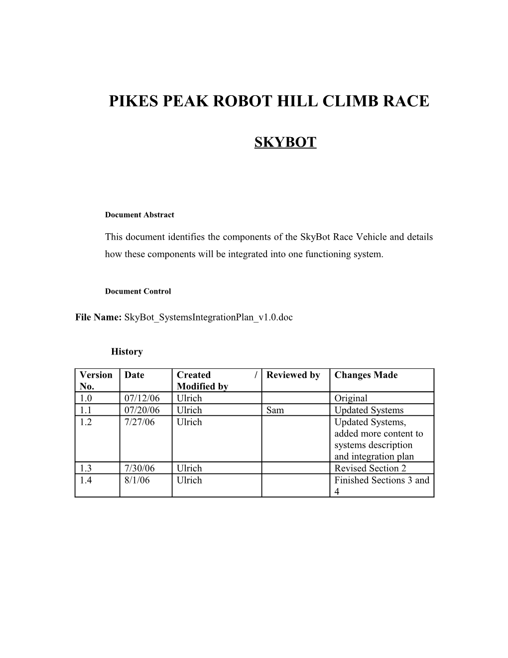 Skybot Pikes Peak Robot Hill Climb