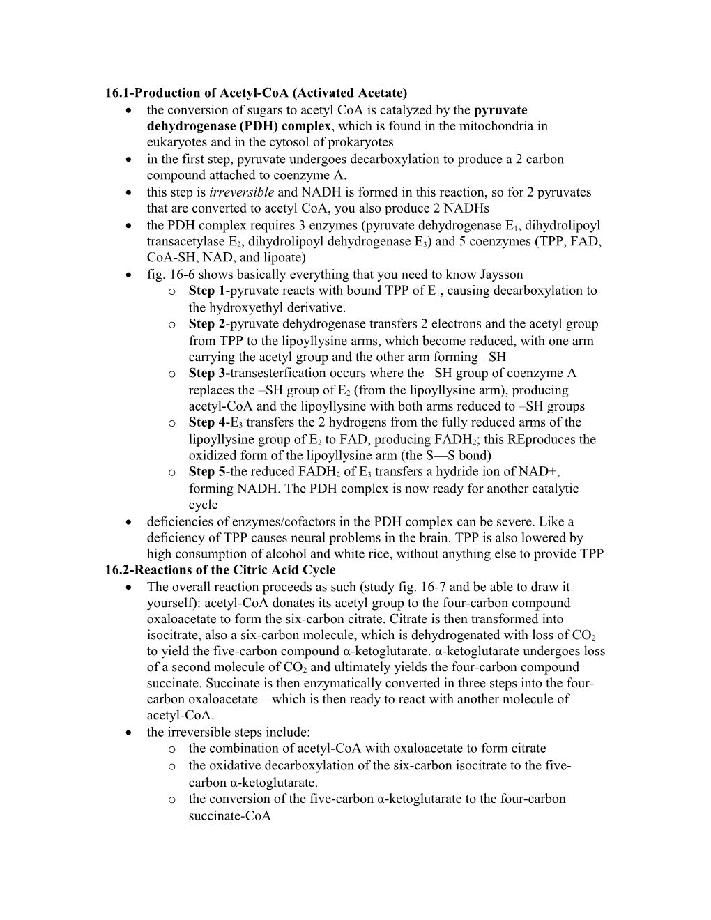 16.1-Production of Acetyl-Coa (Activated Acetate)