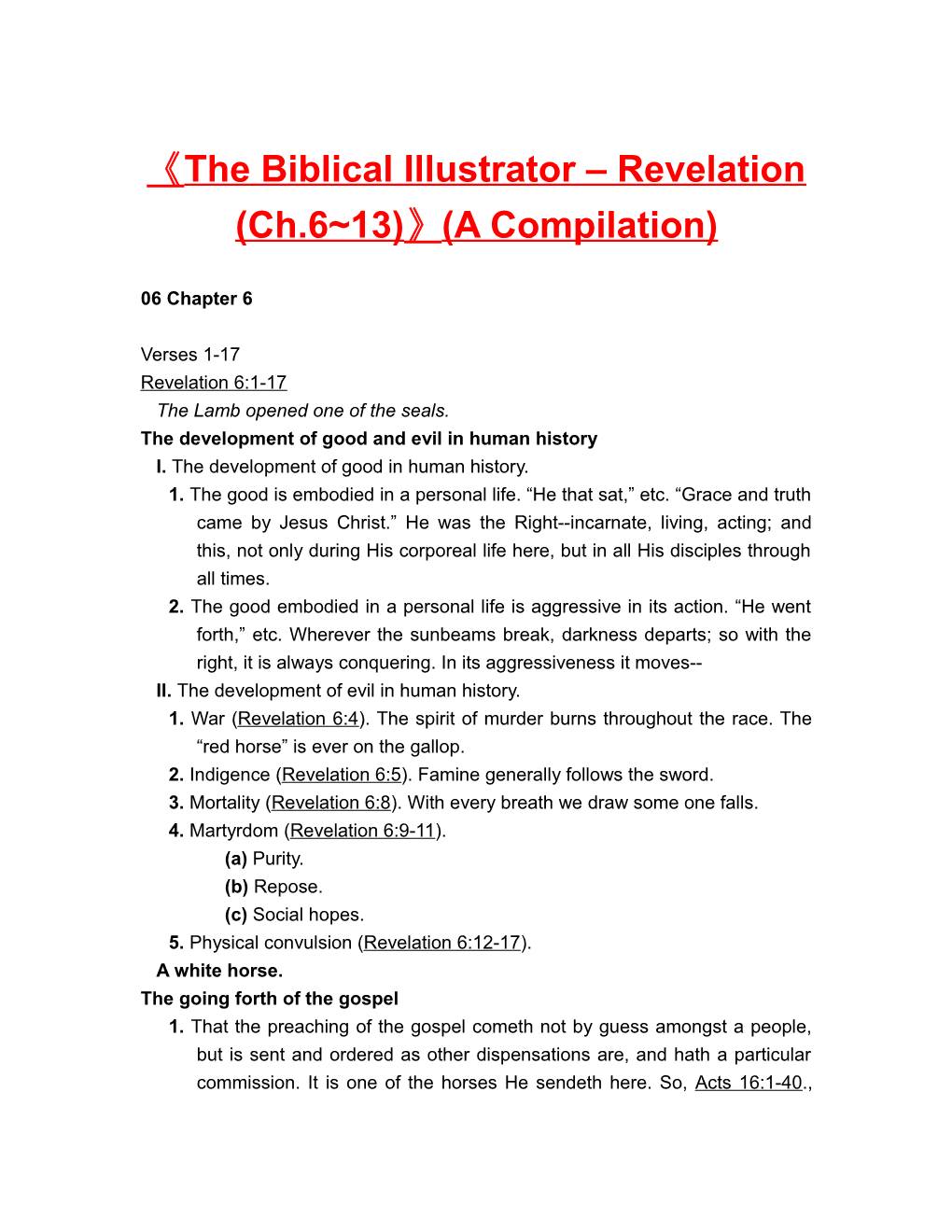 The Biblical Illustrator Revelation (Ch.6 13) (A Compilation)