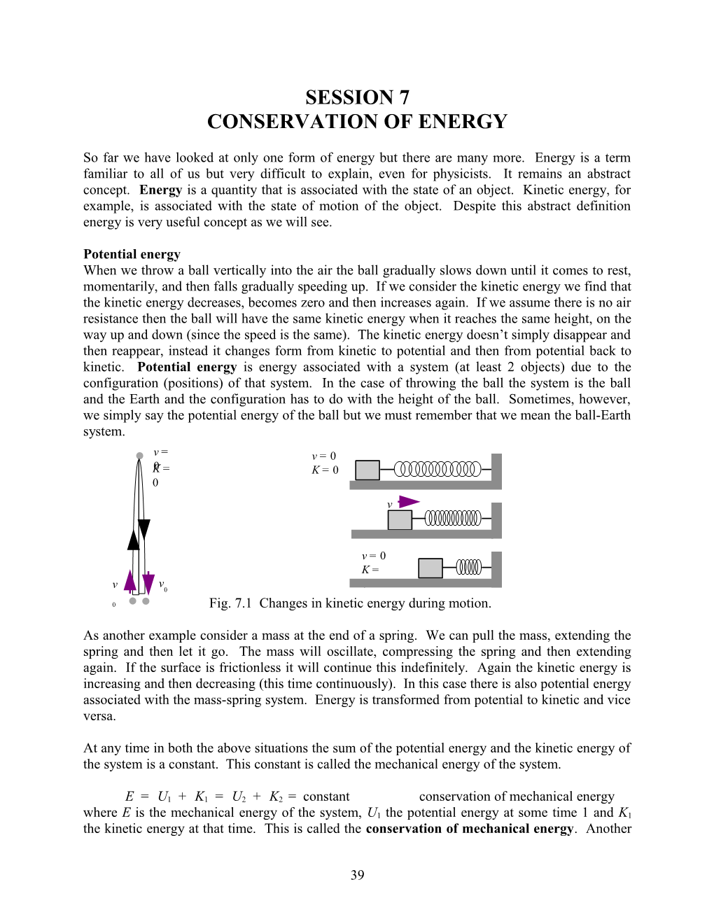 Conservation of Energy