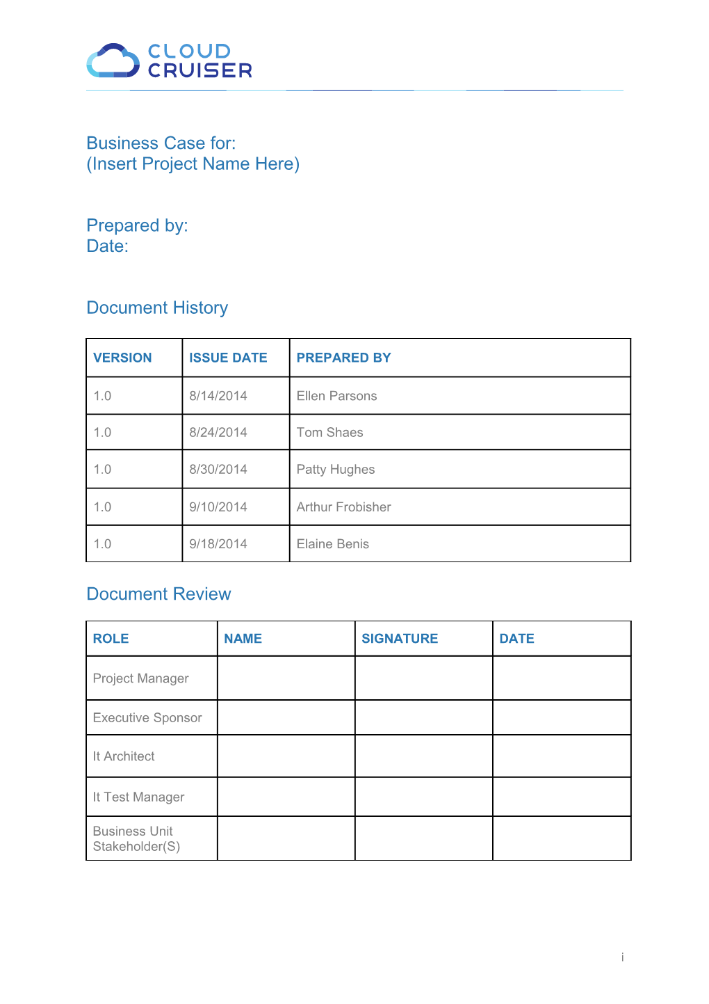 Business Case Template s2
