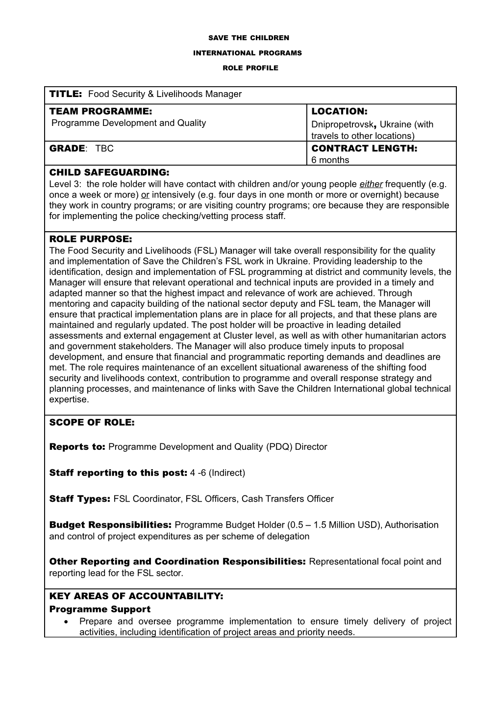 Monitoring Evaluation and Learning Coordinator Job Description s1