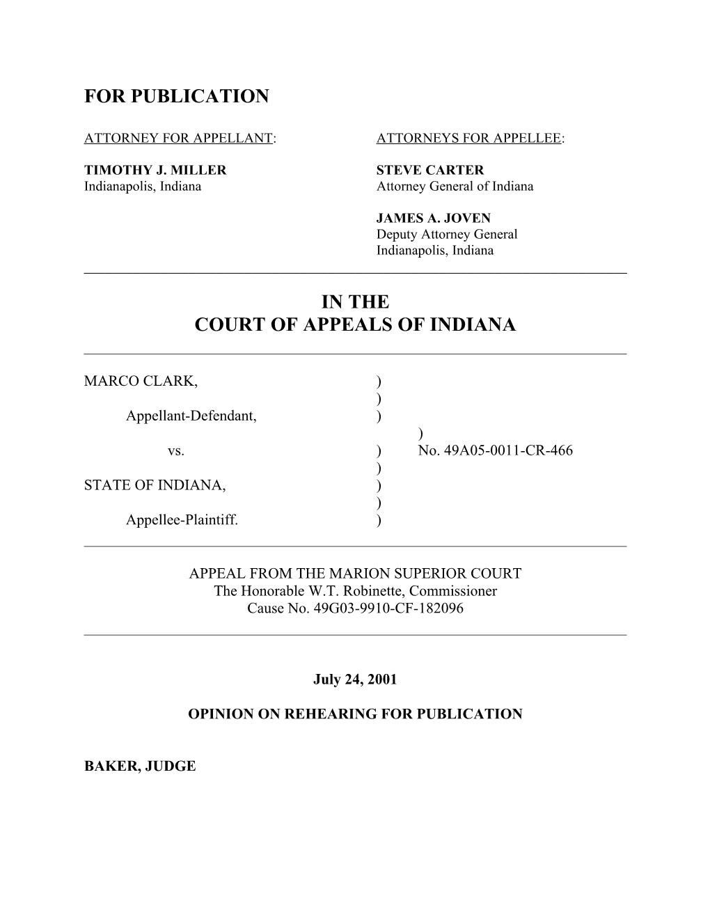 Attorney for Appellant: Attorneys for Appellee s41