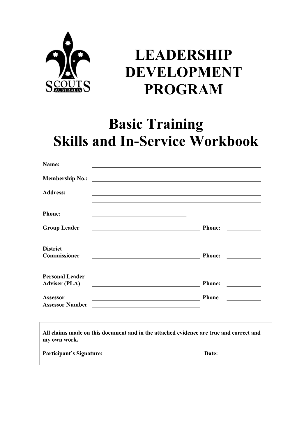 Skills and In-Service Workbook