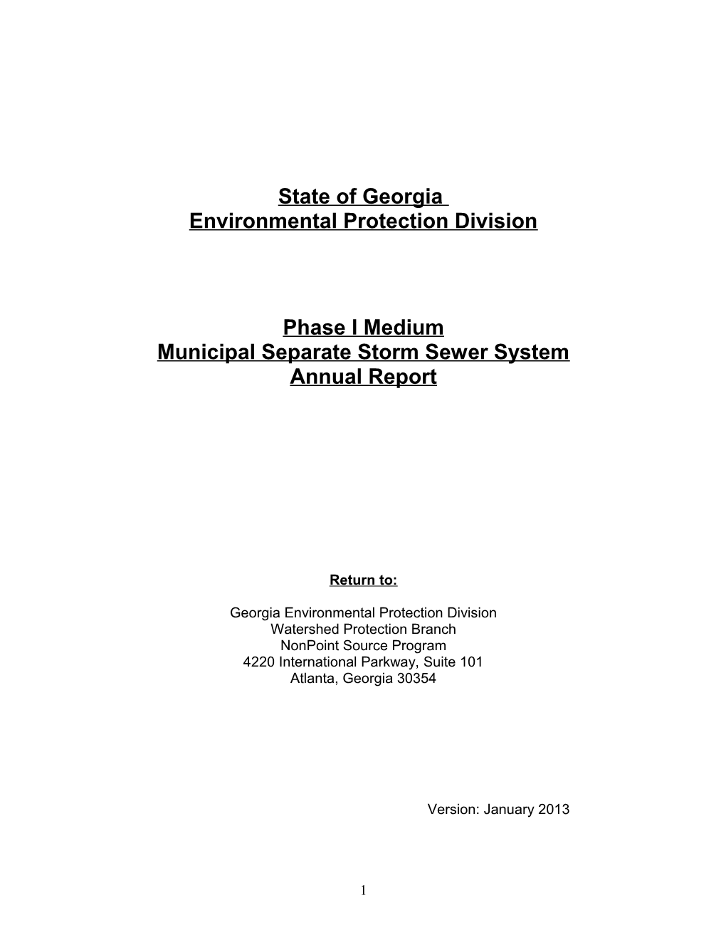 Phase I Municipal Separate Storm Sewer System (MS4)