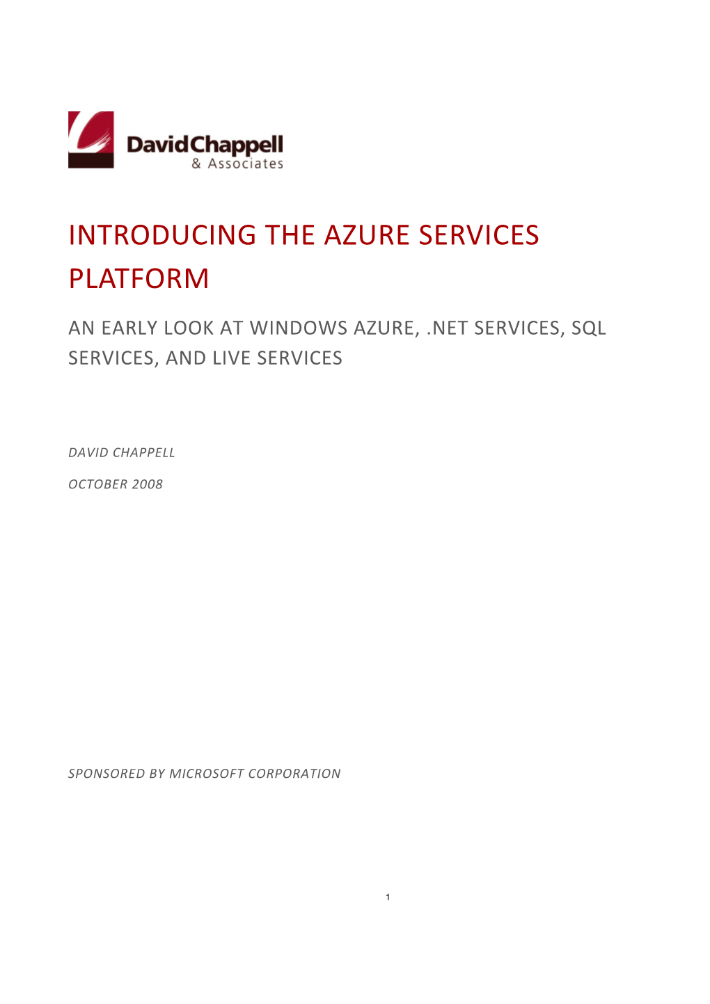 Introducing the Azure Services Platform
