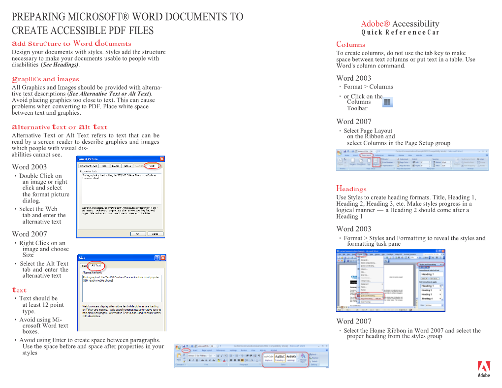 Preparing Microsoft Word Documents To