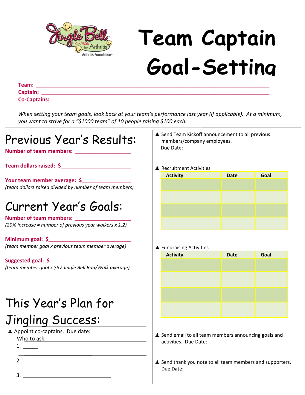 When Setting Your Team Goals, Look Back at Your Team S Performance Last Year (If Applicable)