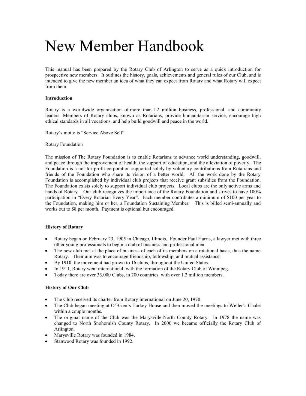 New Member Handbook