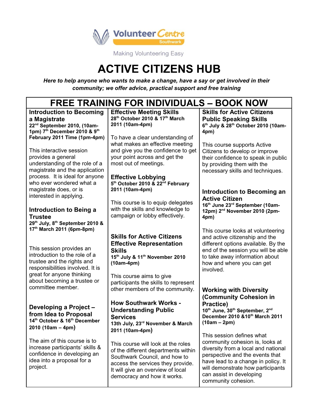 Southwark Active Citizens Hub