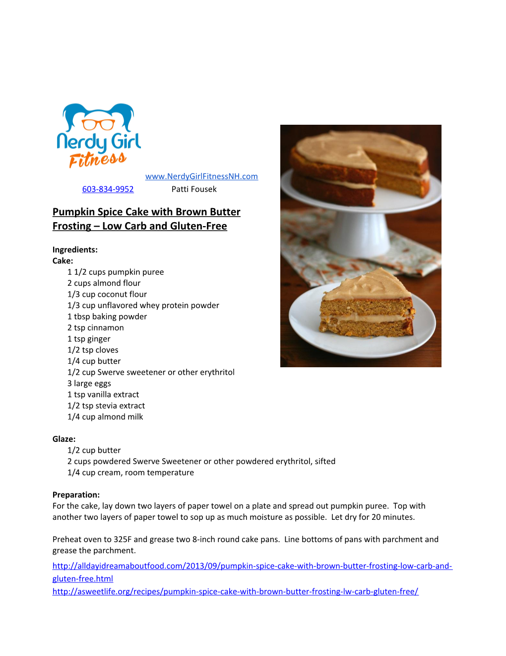 Pumpkin Spice Cake with Brown Butter Frosting Low Carb and Gluten-Free