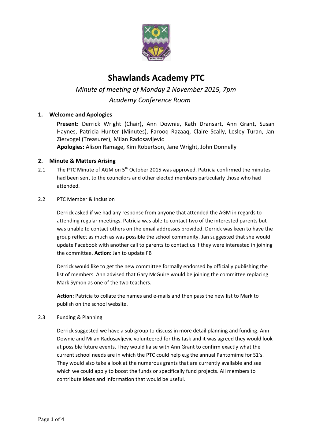 Shawlands Academy PTC s1