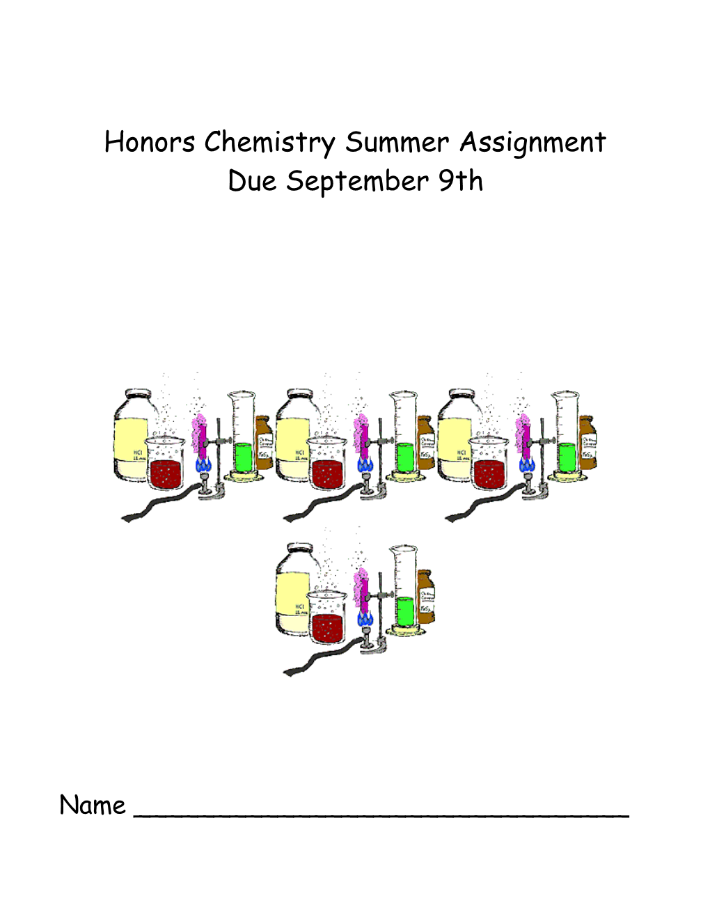 Honors Chemistry Summer Assignment