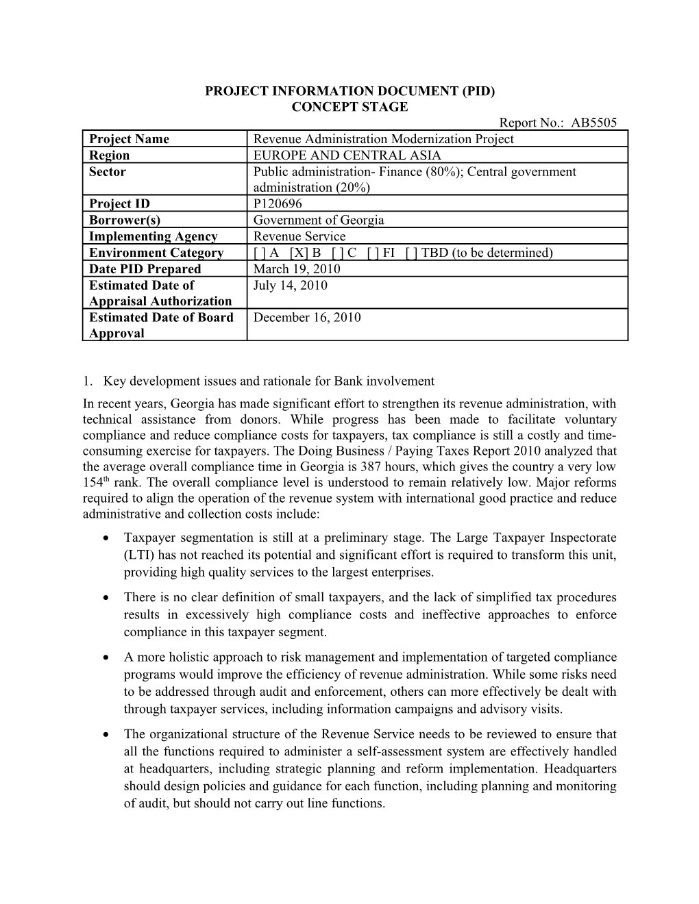 Project Information Document (Pid) s5