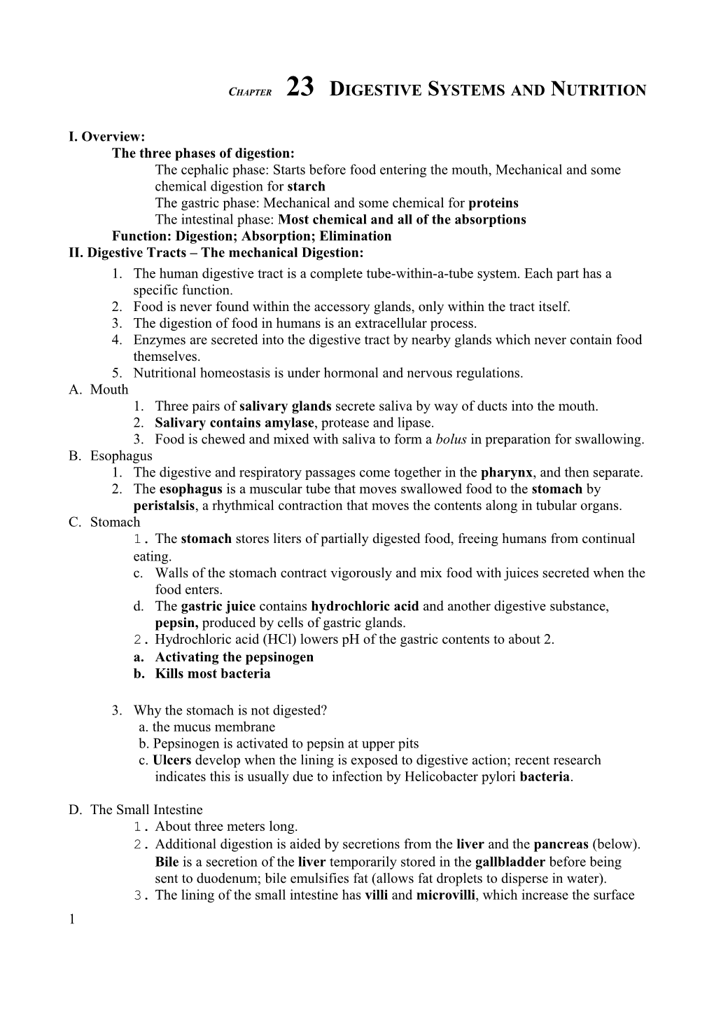 Chapter 43 Digestion and Nutrition