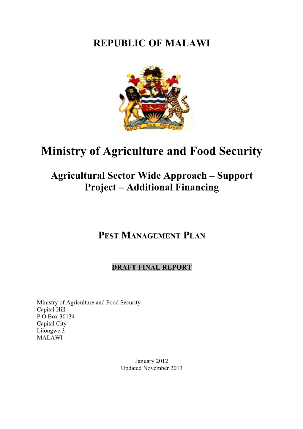 Ministry of Agriculture and Food Security s1