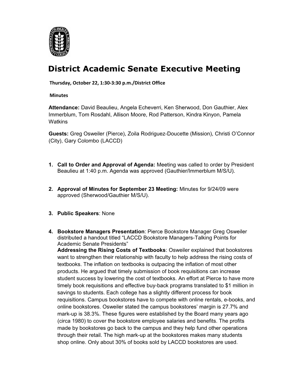 District Academic Senate Executive Meeting s1