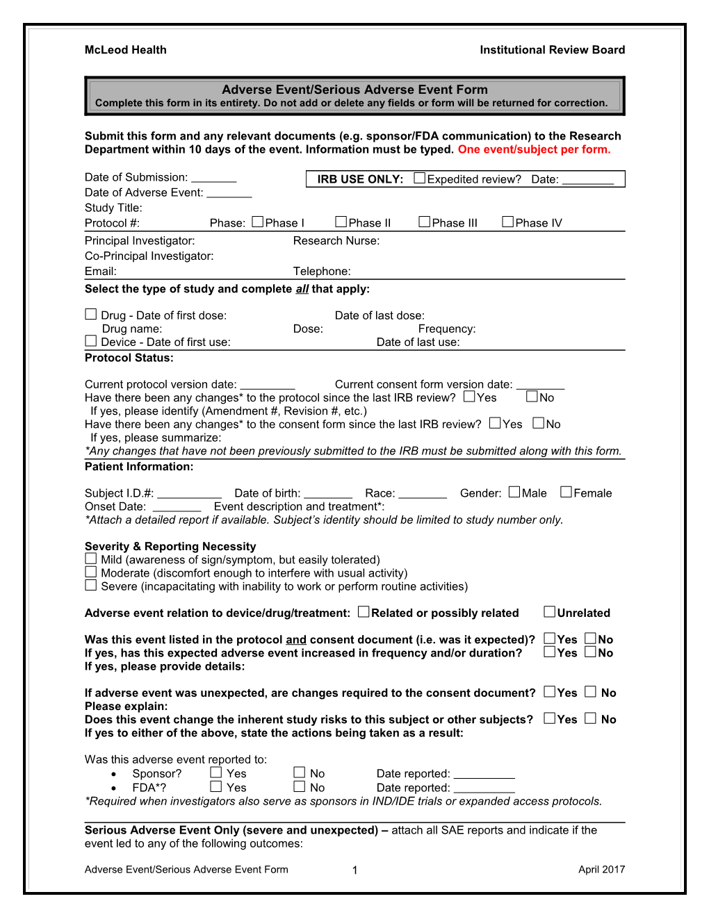 Annual Renewal Form