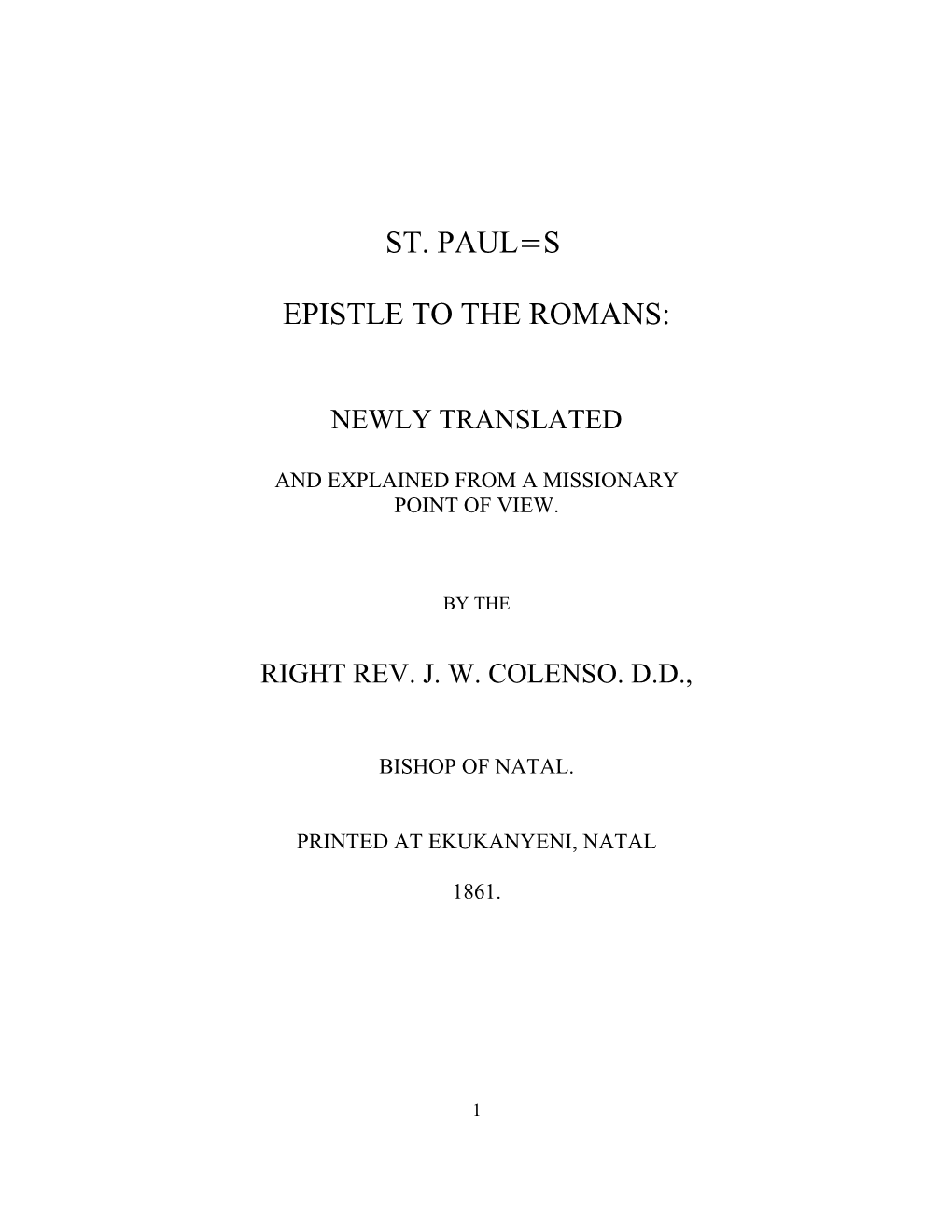 Epistle to the Romans