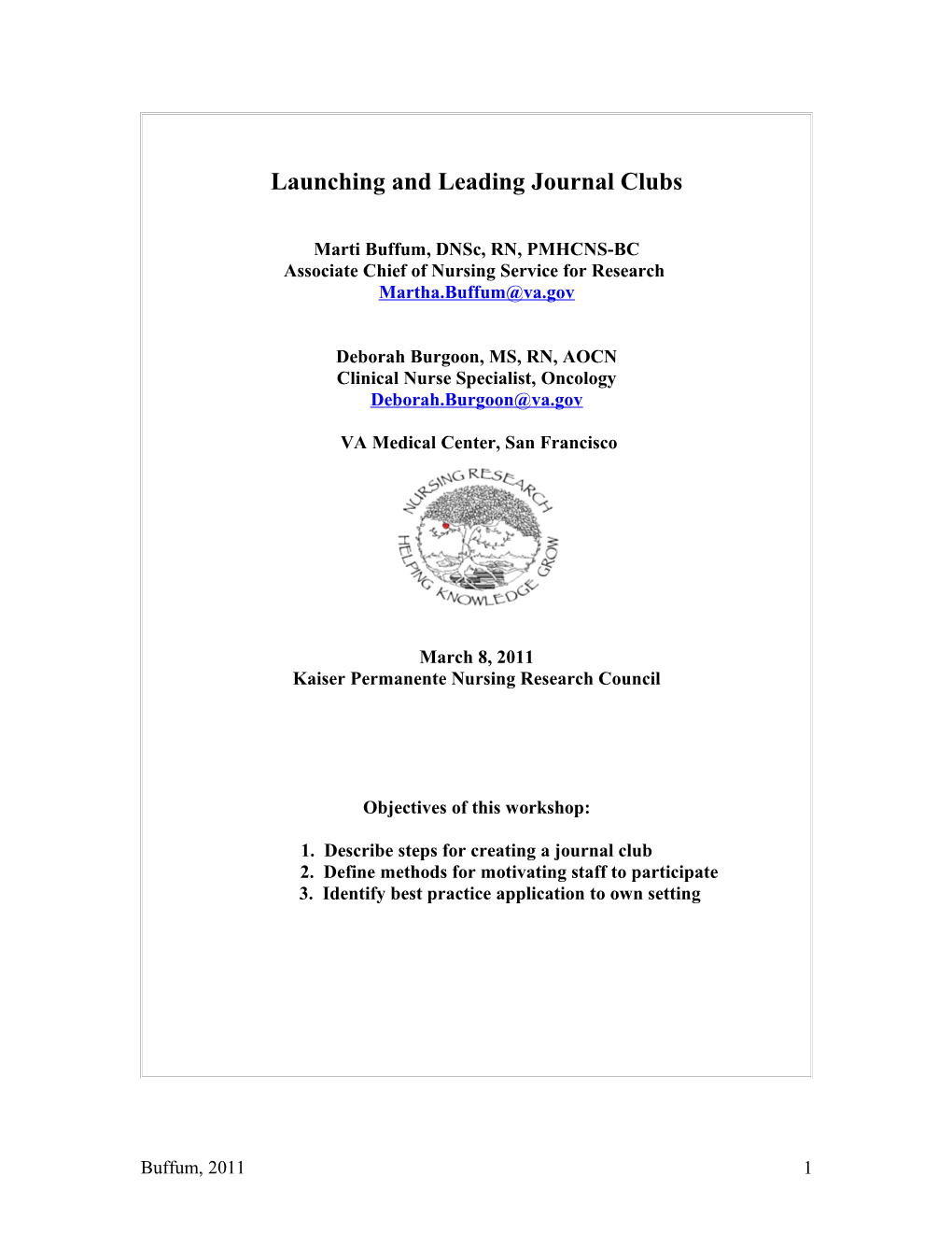 Launching and Leading Journal Clubs