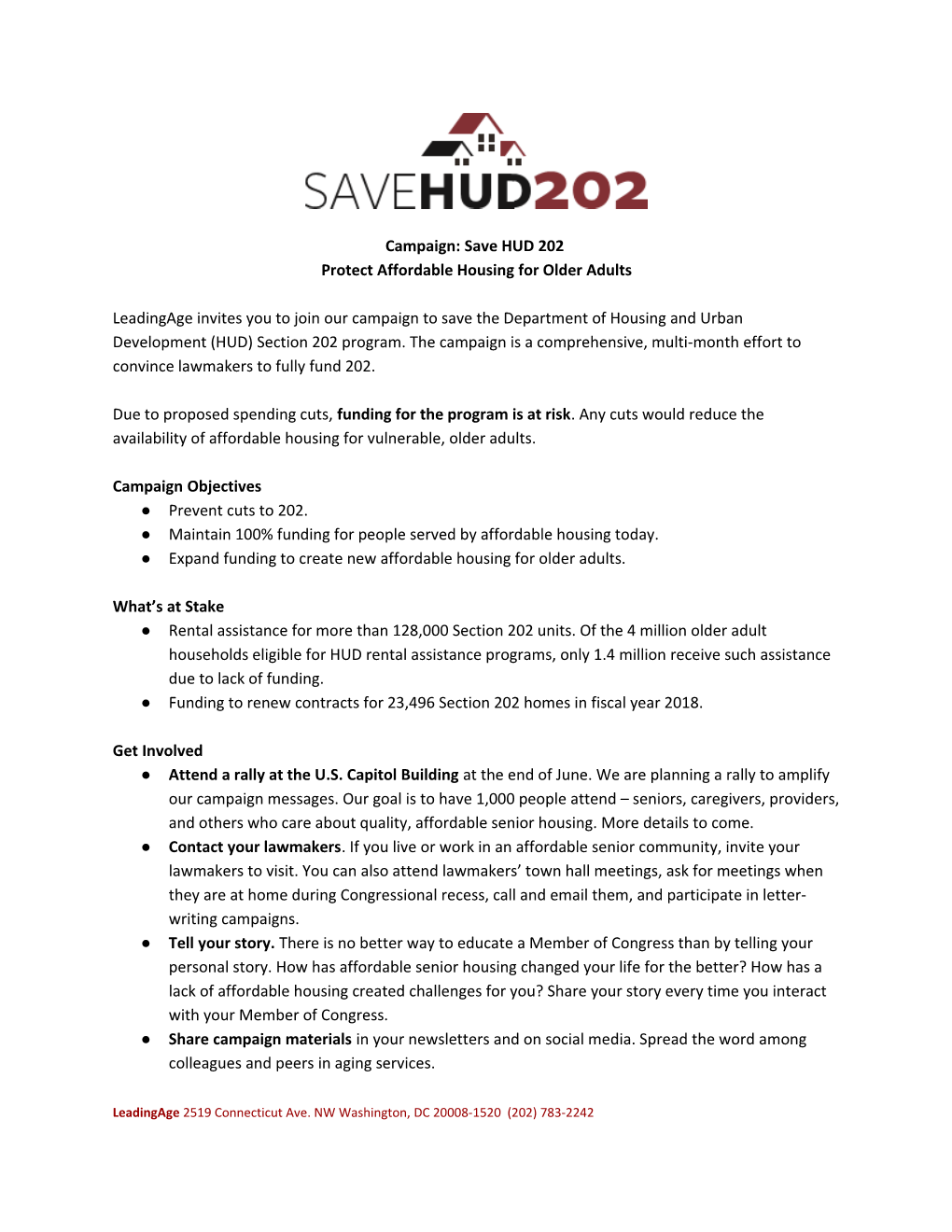 Campaign: Save HUD 202