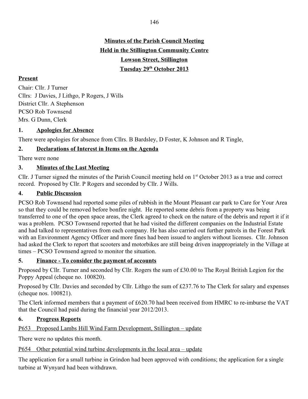 Minutes of the Parish Council Meeting s7