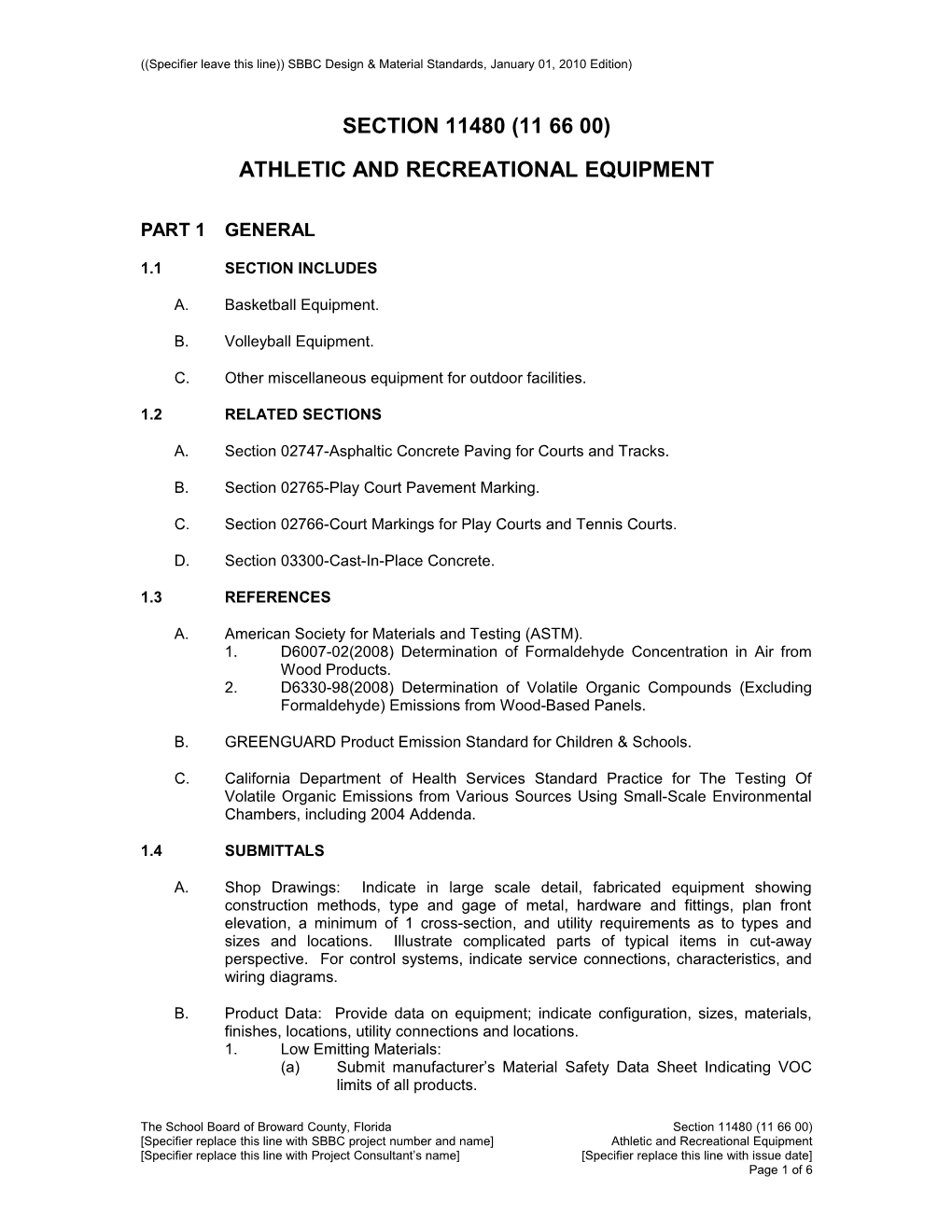 Athletic and Recreational Equipment