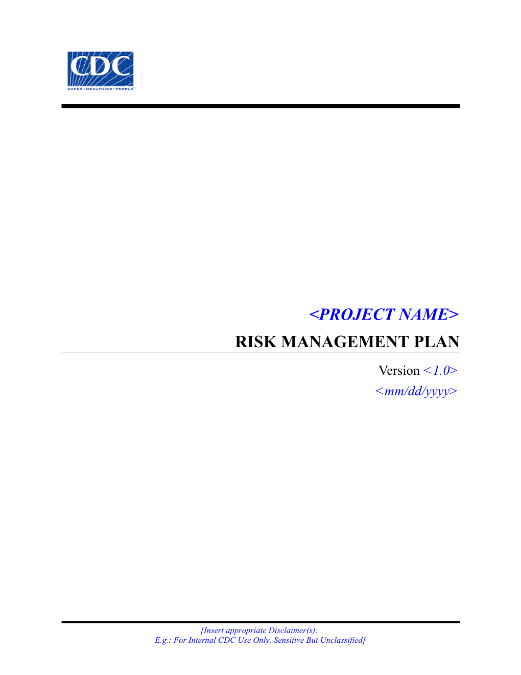 Risk Management Plan Template