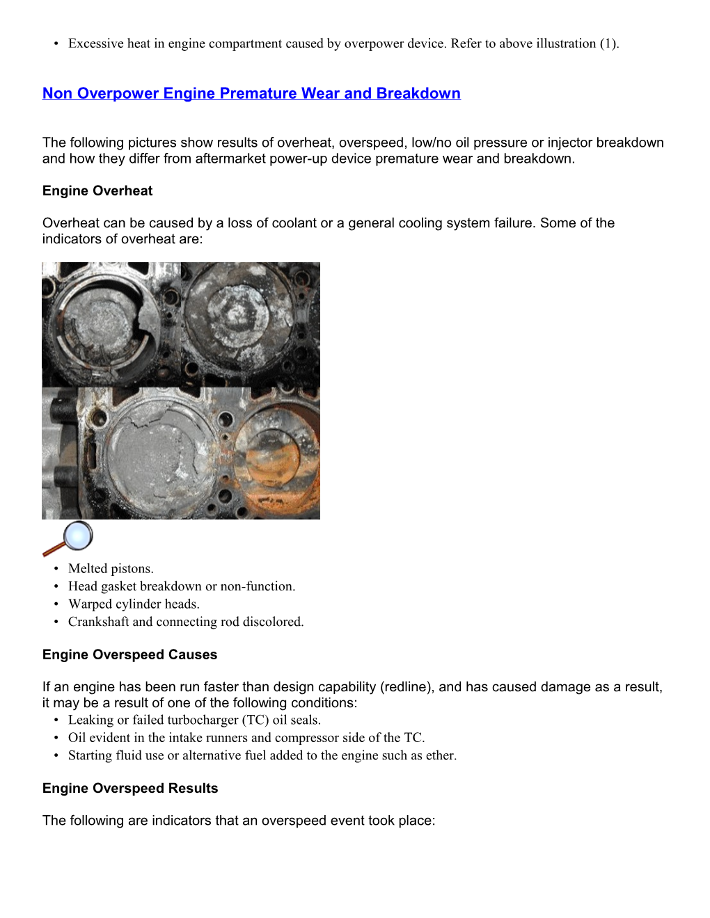 Non Overpower Engine Premature Wear and Breakdown