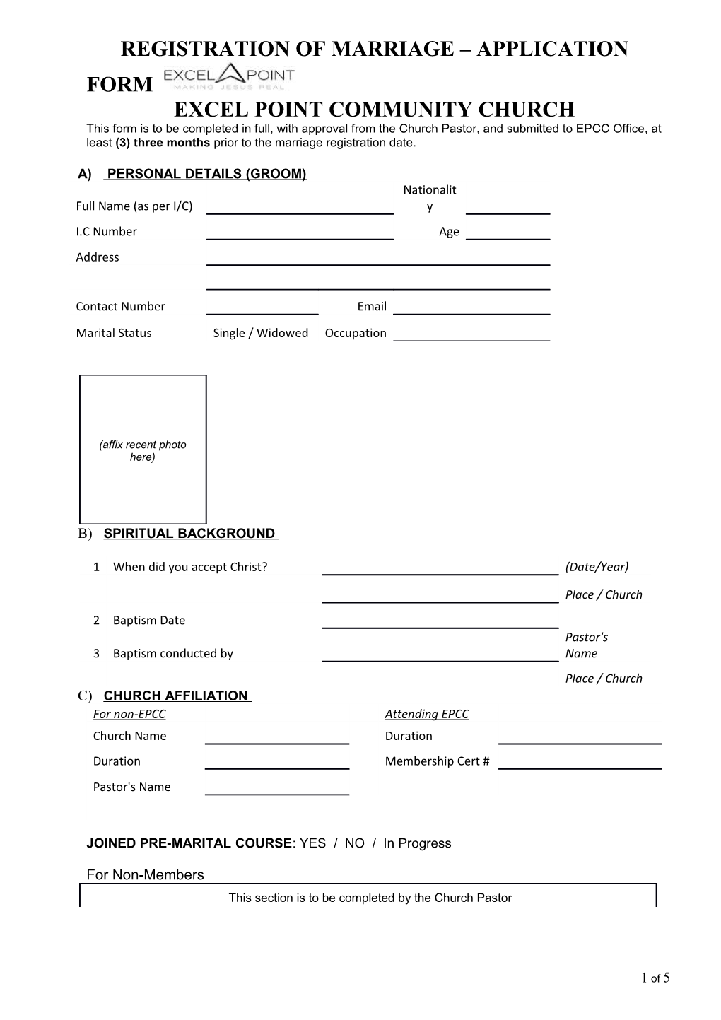 Marriage Registration Forms Procedures