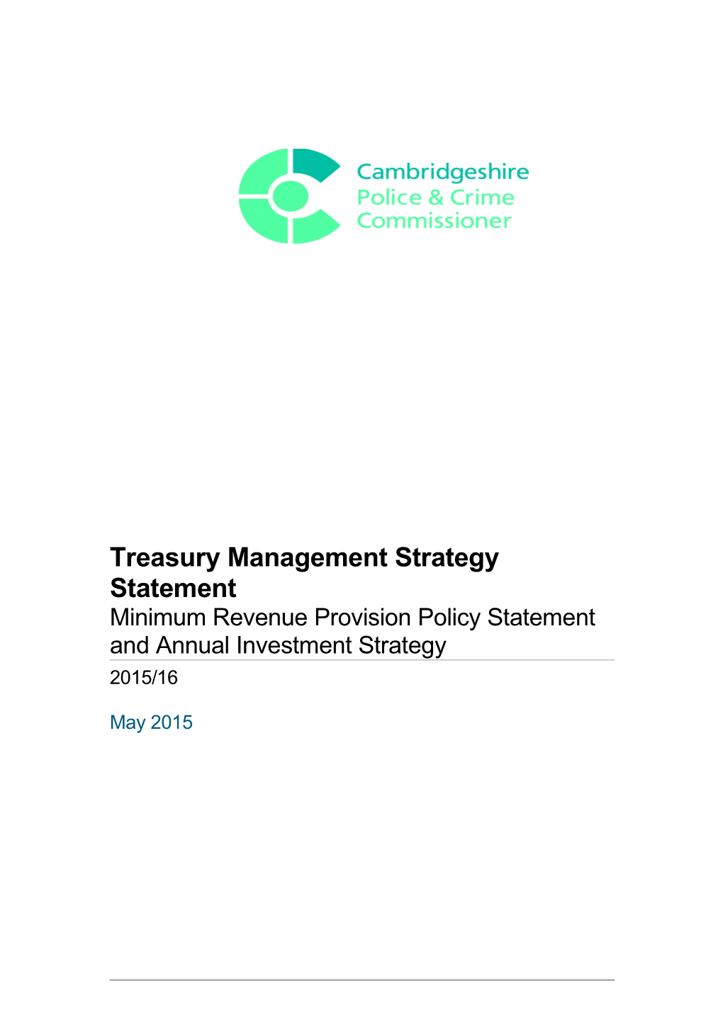 Treasury Management Strategy Statement
